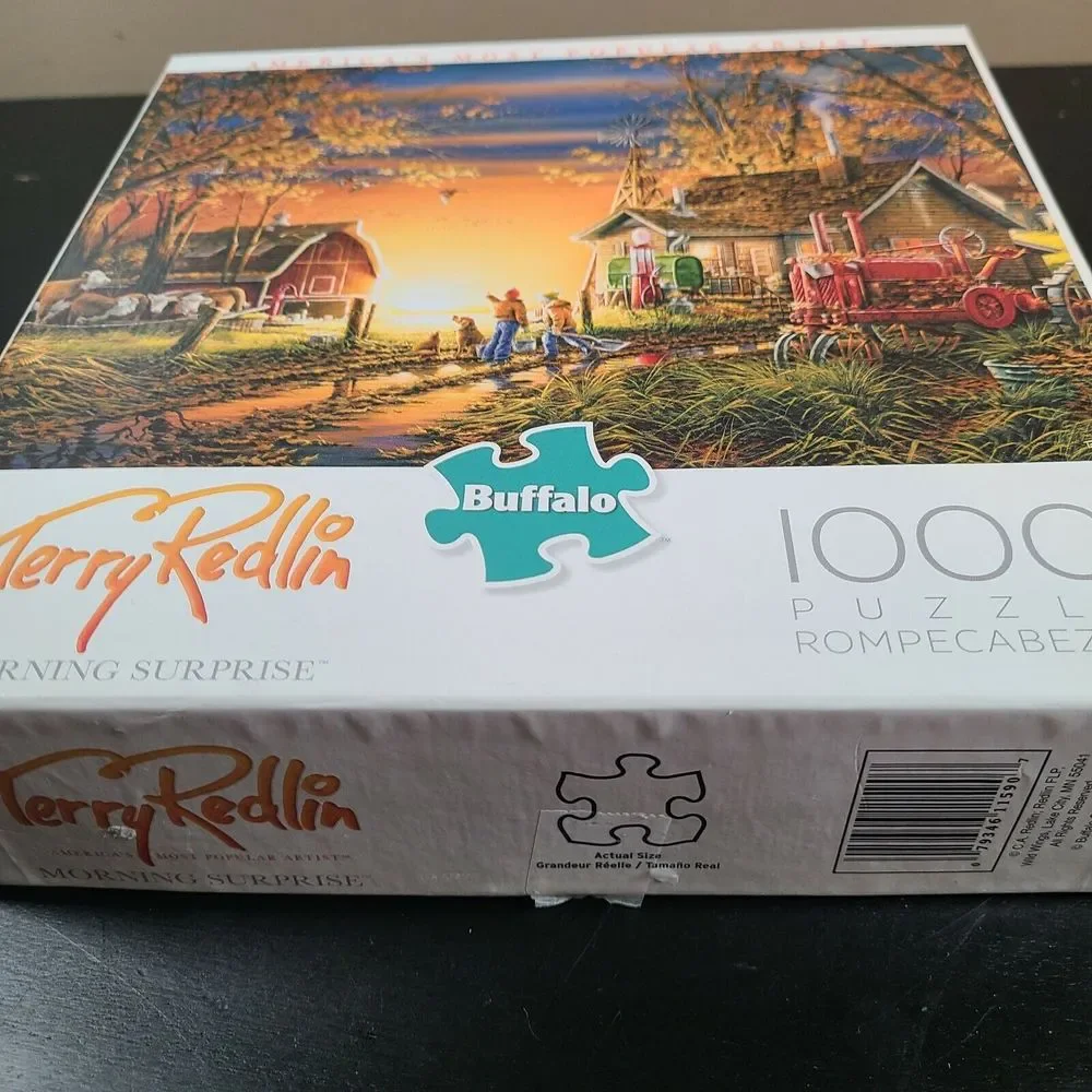 Buffalo 1000 Piece Puzzle Morning Sunrise Surprise Farm Terry Redlin COMPLETE